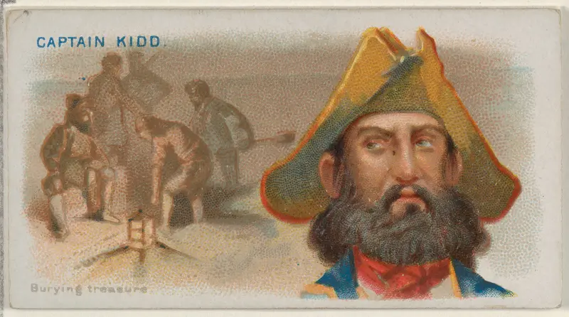 Captain Kidd, Burying Treasure, from the Pirates of the Spanish Main series (N19) for Allen & Ginter Cigarettes Wall Art by Allen & Ginter - High-Resolution Digital Print