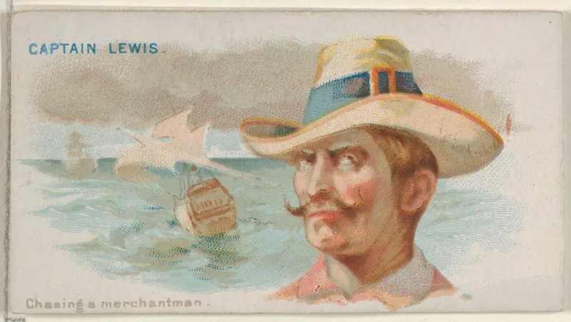 Captain Lewis, Chasing a Merchantman, from the Pirates of the Spanish Main series (N19) for Allen & Ginter Cigarettes Wall Art by Allen & Ginter - High-Resolution Digital Print