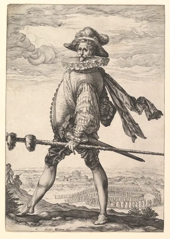 Captain of Infantry Wall Art by Hendrick Goltzius - High-Resolution Digital Print