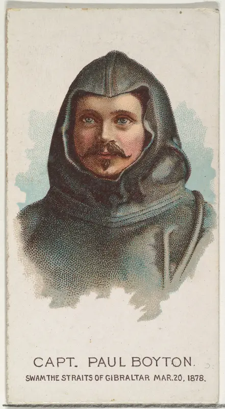 Captain Paul Boyton, Swam the Straits of Gibraltar, from World's Champions, Series 2 (N29) for Allen & Ginter Cigarettes Wall Art by Allen & Ginter - High-Resolution Digital Print