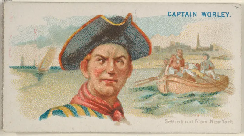 Captain Worley, Setting out from New York, from the Pirates of the Spanish Main series (N19) for Allen & Ginter Cigarettes Wall Art by Allen & Ginter - High-Resolution Digital Print