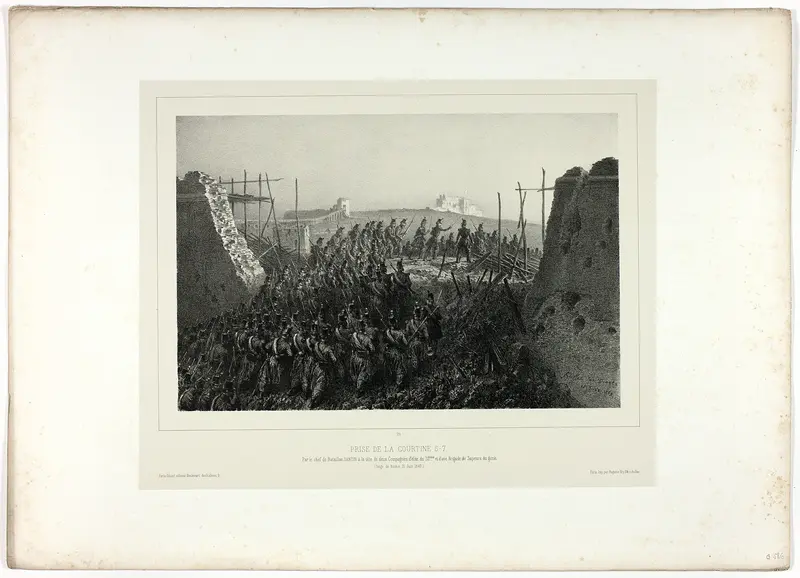 Capture of the Courtine 6-7, from Souvenirs d’Italie: Expédition de Rome