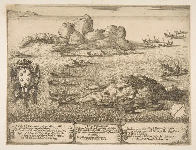 Capture of Two Galleys at Byserta Wall Art by Stefano della Bella - High-Resolution Digital Print