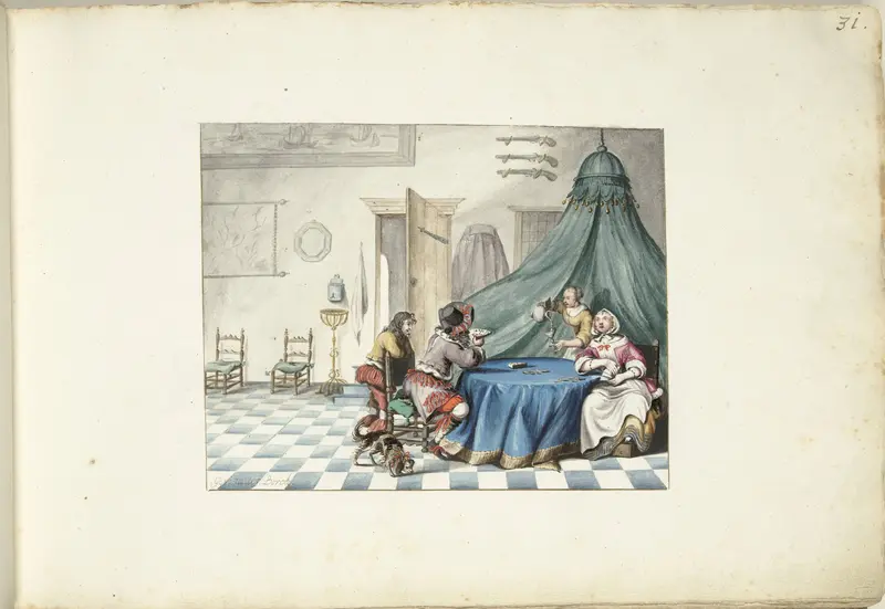 Card players in an interior Wall Art by Unknown - High-Resolution Digital Print