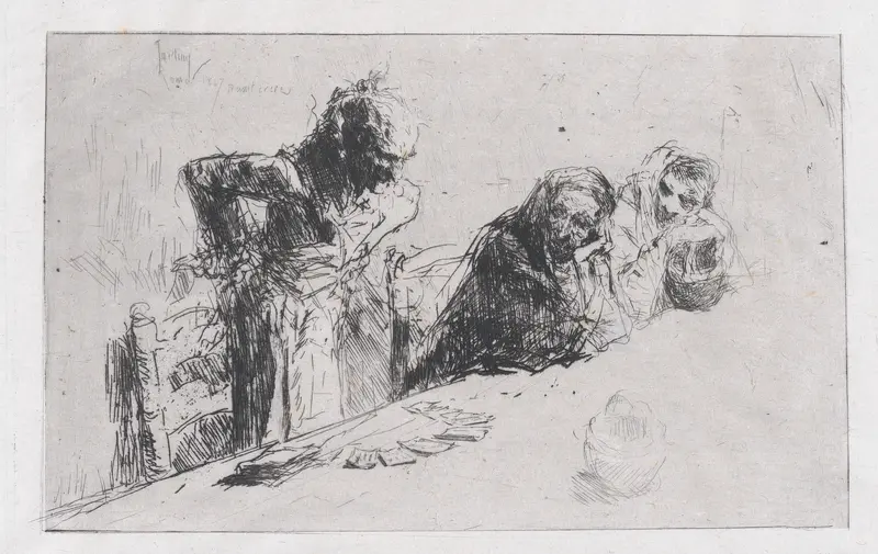 Cardplayers: three men, two seated one standing before a spread of cards on a table Wall Art by Mariano Fortuny Marsal - High-Resolution Digital Print