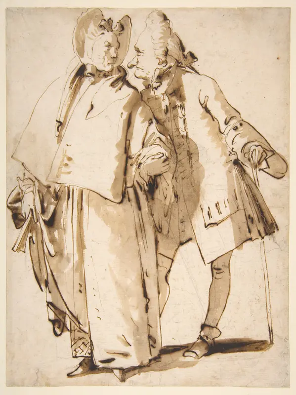 Caricature: An Elderly Couple Wall Art by Giovanni Battista Tiepolo - High-Resolution Digital Print