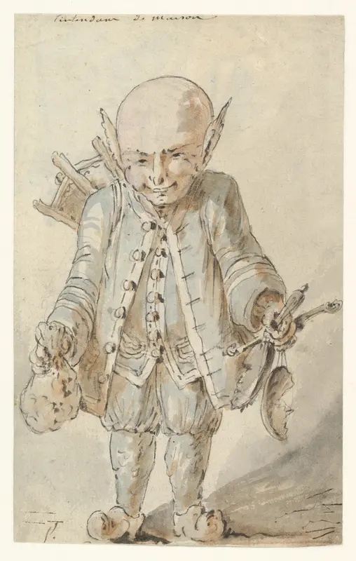 Caricature of a Junkman (recto); Caricature of a School Master (verso) Wall Art by Jean Charles Delafosse - High-Resolution Digital Print