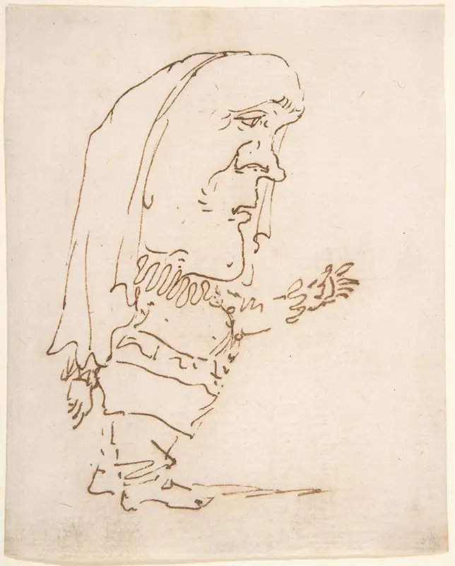 Caricature of a Man Pointing Wall Art by Gian Lorenzo Bernini - High-Resolution Digital Print