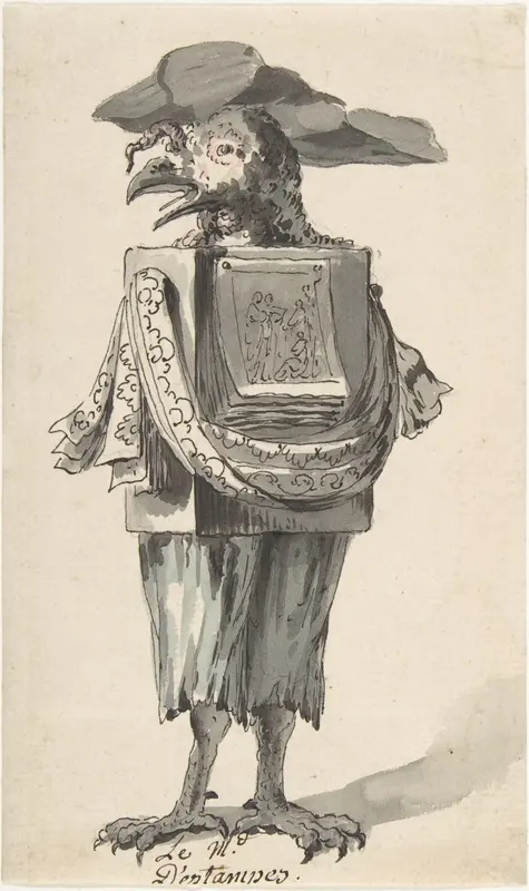 Caricature of a Print seller by Jean Charles Delafosse - High-Resolution Digital Print