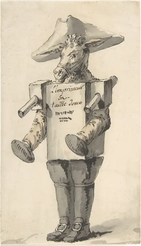 Caricature of a Printer by Jean Charles Delafosse - High-Resolution Digital Print