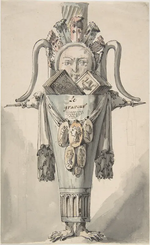 Caricature of an Engraver (recto); Sketch for a Caricature (verso) Wall Art by Jean Charles Delafosse - High-Resolution Digital Print