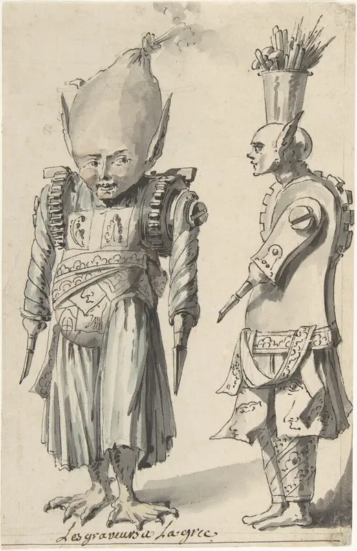Caricature of Engravers "à la Grecque" Wall Art by Jean Charles Delafosse - High-Resolution Digital Print