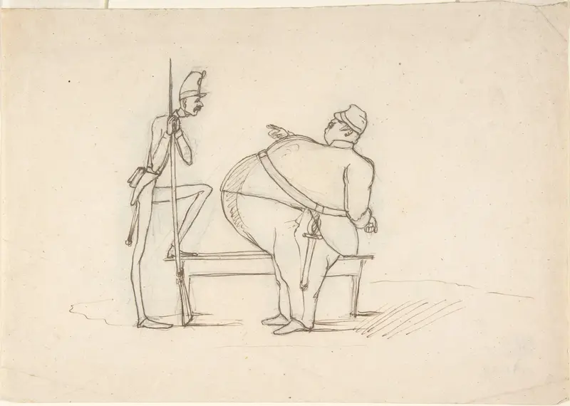 Caricature of Two Soldiers Wall Art by Anonymous, Italian, 19th century - High-Resolution Digital Print