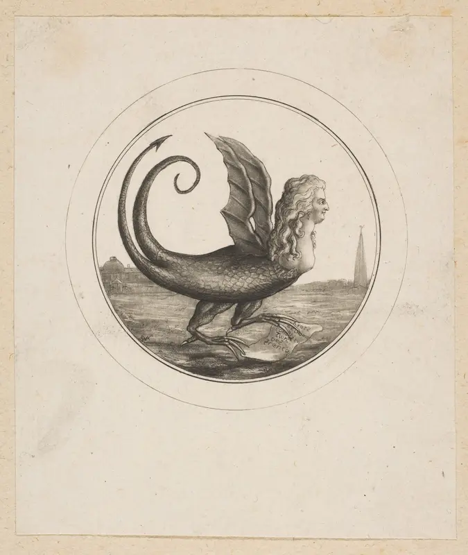 Caricature Showing Marie Antoinette as a Dragon Wall Art by Anonymous, French, 18th century - High-Resolution Digital Print