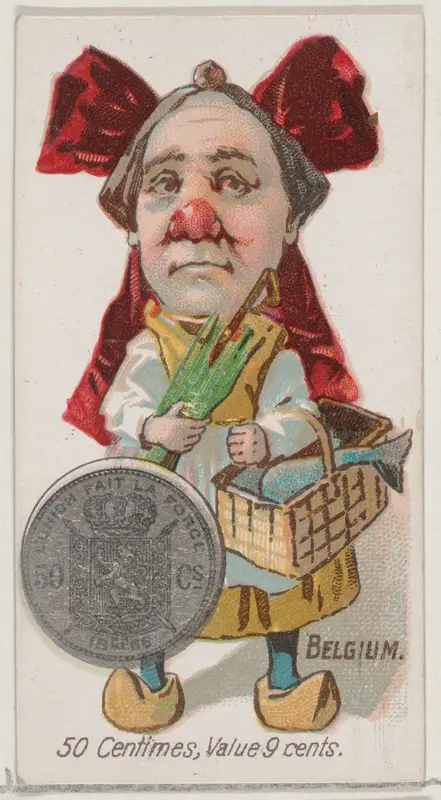 Caricatured Belgian, 50 Centimes, from the series Coins of All Nations (N72, variation 1) for Duke brand cigarettes Wall Art by W. Duke, Sons & Co. - High-Resolution Digital Print