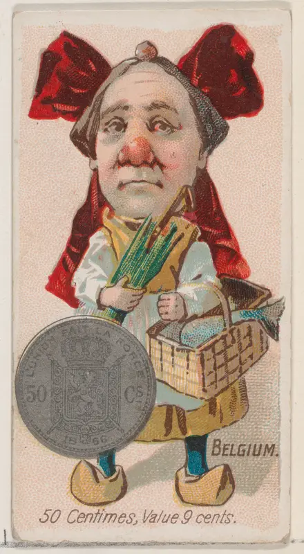 Caricatured Belgian, 50 Centimes, from the series Coins of All Nations (N72, variation 2) for Duke brand cigarettes Wall Art by W. Duke, Sons & Co. - High-Resolution Digital Print