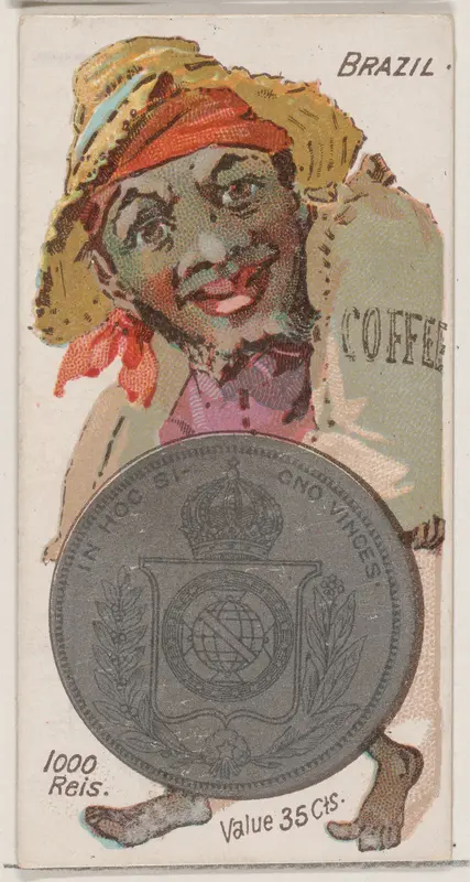 Caricatured Brazilian, 1000 Reis, from the series Coins of All Nations (N72, variation 1) for Duke brand cigarettes Wall Art by W. Duke, Sons & Co. - High-Resolution Digital Print
