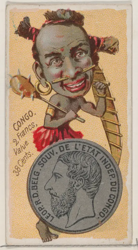 Caricatured figure from the Congo, 2 Francs, from the series Coins of All Nations (N72, variation 2) for Duke brand cigarettes Wall Art by W. Duke, Sons & Co. - High-Resolution Digital Print