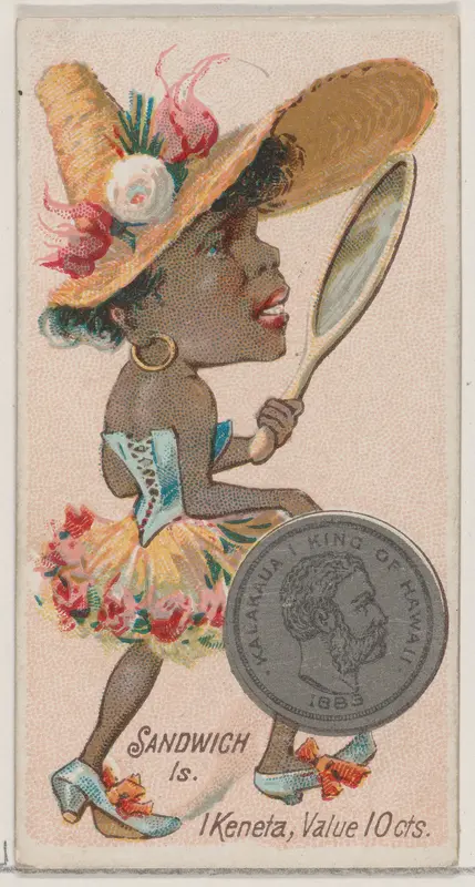 Caricatured figure from the Sandwich Islands, 1 Keneta, from the series Coins of All Nations (N72, variation 2) for Duke brand cigarettes Wall Art by W. Duke, Sons & Co. - High-Resolution Digital Print