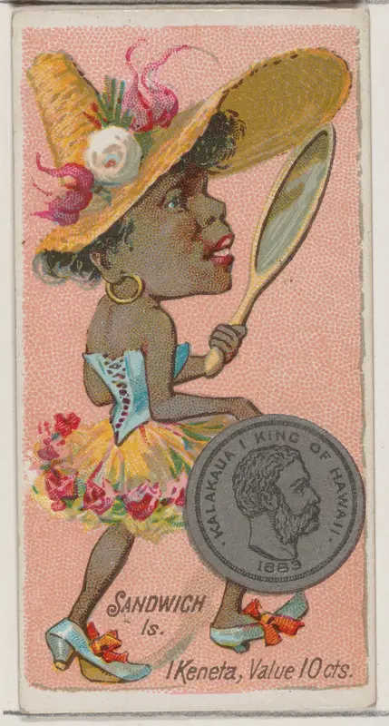 Caricatured figure from the Sandwich Islands, 1 Keneta, from the series Coins of All Nations (N72, variation 2) for Duke brand cigarettes Wall Art by W. Duke, Sons & Co. - High-Resolution Digital Print