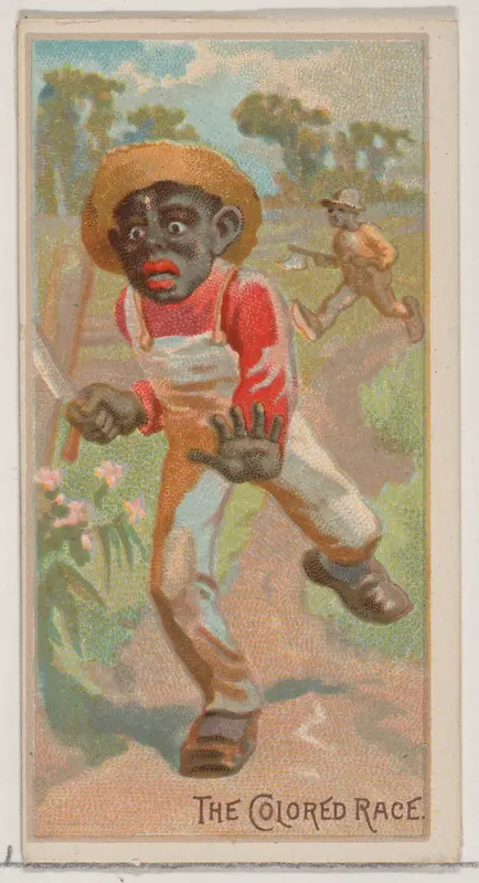 Caricatured figure / The Colored Race, from the Jokes series (N87) for Duke brand cigarettes Wall Art by W. Duke, Sons & Co. - High-Resolution Digital Print