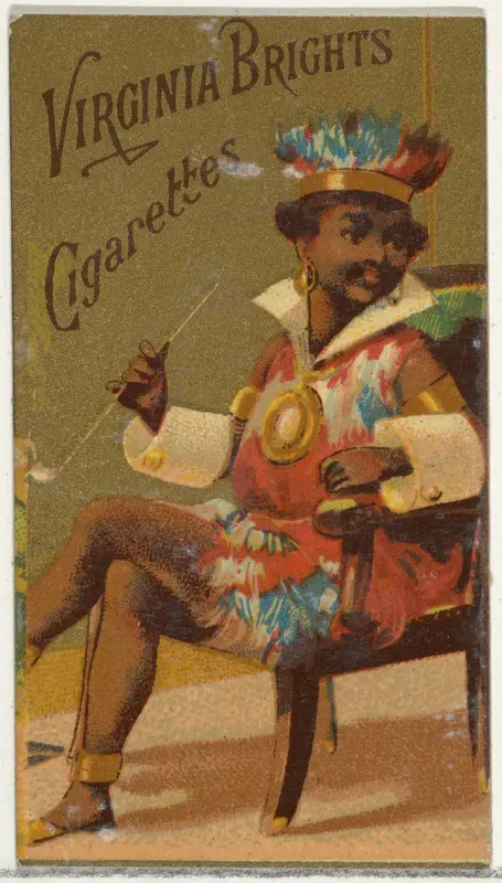 Caricatured Figure (with pipe) from the Girls and Children series (N64) promoting Virginia Brights Cigarettes for Allen & Ginter brand tobacco products Wall Art by Allen & Ginter - High-Resolution Digital Print