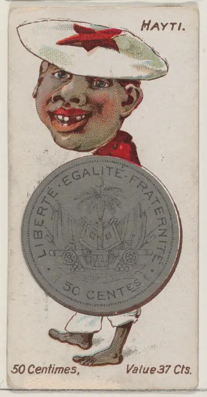 Caricatured Haitian, 50 Centimes, from the series Coins of All Nations (N72, variation 1) for Duke brand cigarettes Wall Art by W. Duke, Sons & Co. - High-Resolution Digital Print