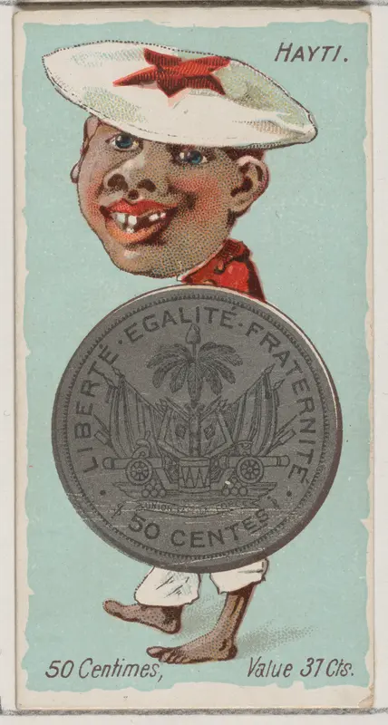 Caricatured Haitian, 50 Centimes, from the series Coins of All Nations (N72, variation 2) for Duke brand cigarettes Wall Art by W. Duke, Sons & Co. - High-Resolution Digital Print