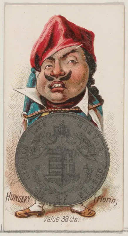 Caricatured Hungarian, 1 Florin, from the series Coins of All Nations (N72, variation 1) for Duke brand cigarettes Wall Art by W. Duke, Sons & Co. - High-Resolution Digital Print