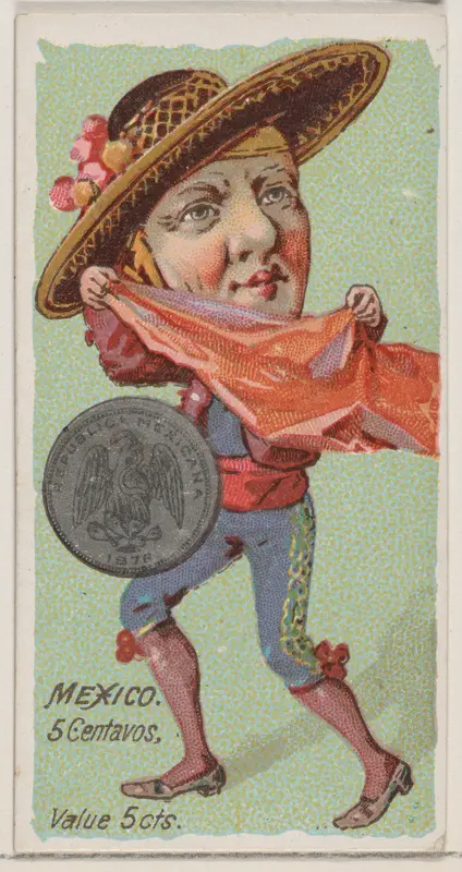 Caricatured Mexican, 5 Centavos, from the series Coins of All Nations (N72, variation 2) for Duke brand cigarettes Wall Art by W. Duke, Sons & Co. - High-Resolution Digital Print