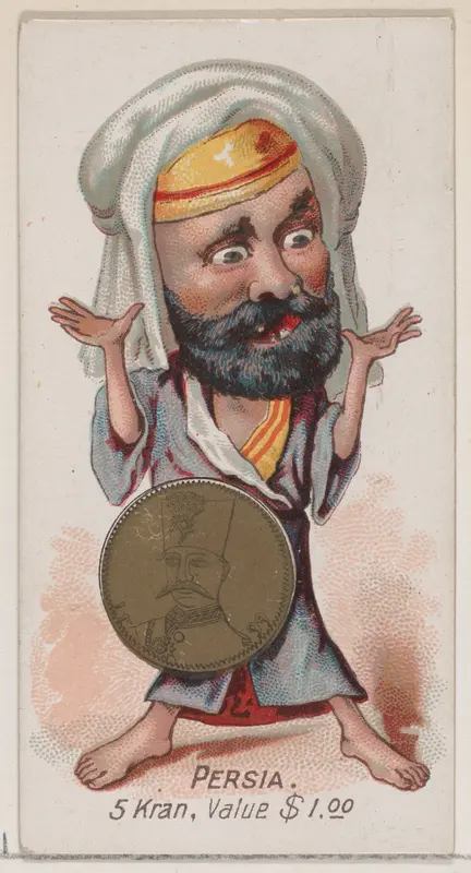 Caricatured Persian, 5 Kran, from the series Coins of All Nations (N72, variation 2) for Duke brand cigarettes Wall Art by W. Duke, Sons & Co. - High-Resolution Digital Print