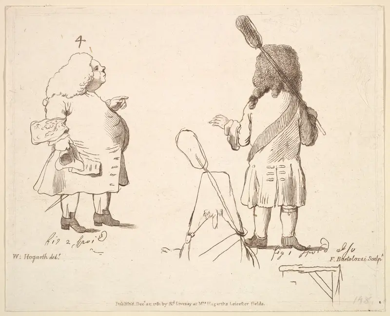 Caricatures of Lord Melcombe and Lord Winchelsea Wall Art by Francesco Bartolozzi - High-Resolution Digital Print