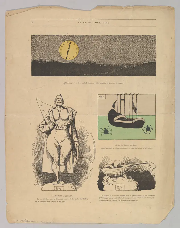 Caricatures of paintings by Daubigny and others, in "Le Salon Pour Rire" Wall Art by André Gill - High-Resolution Digital Print