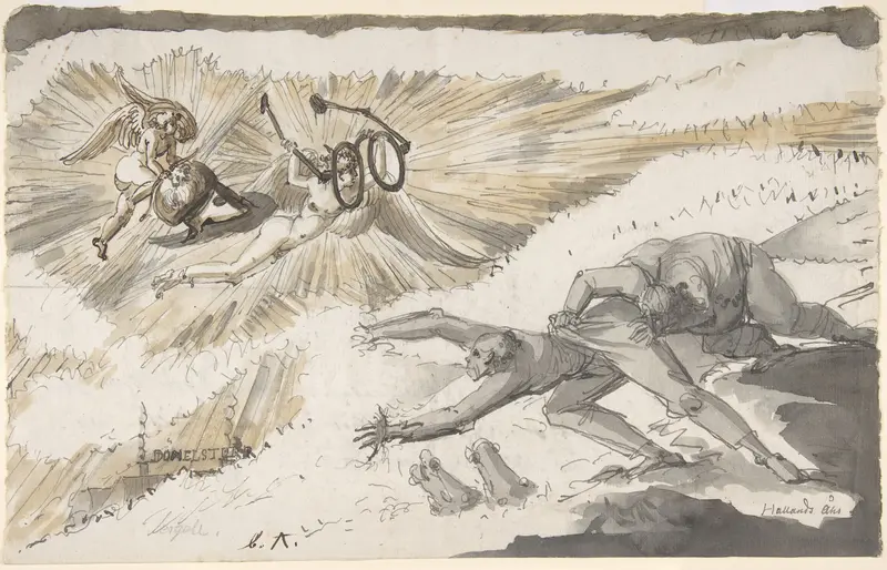 Carl Ehrenswärd as Apollo, flying to inspect Sergel and Abilgaard Wall Art by Johann Tobias Sergel - High-Resolution Digital Print