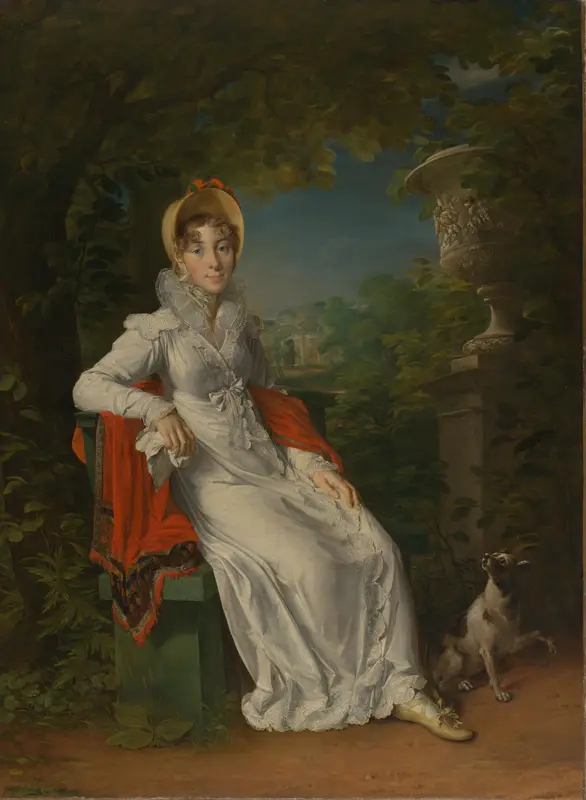 Carolina Ferdinanda Louisa van Sicilië (1798-1870). Echtgenote van Karel Ferdinand, hertog van Berry, in het park van Bagatelle in het Bois de Boulogne bij Parijs Wall Art by François Gérard - High-Resolution Digital Print