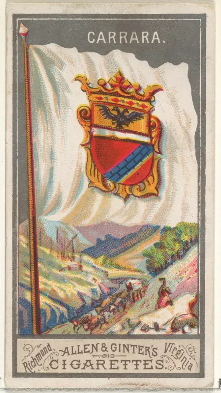 Carrara, from the City Flags series (N6) for Allen & Ginter Cigarettes Brands Wall Art by Allen & Ginter - High-Resolution Digital Print