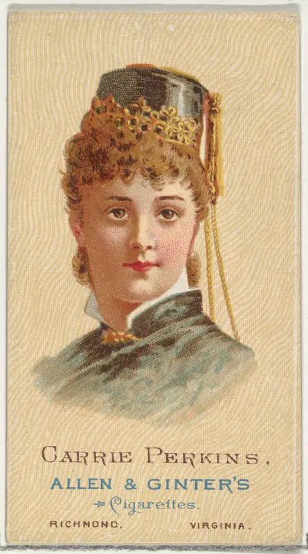 Carrie Perkins, from World's Beauties, Series 2 (N27) for Allen & Ginter Cigarettes Wall Art by Allen & Ginter - High-Resolution Digital Print