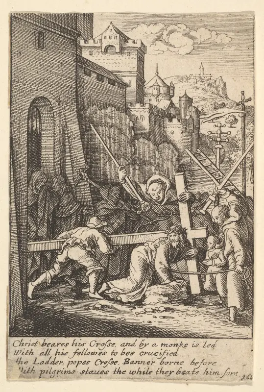 Carrying the cross Wall Art by Wenceslaus Hollar - High-Resolution Digital Print