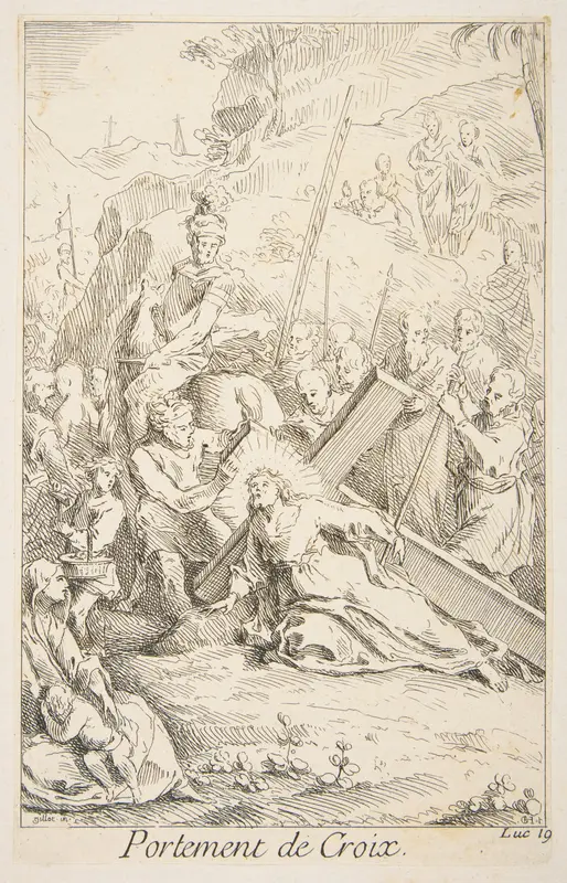 Carrying the Cross Wall Art by Claude Gillot - High-Resolution Digital Print
