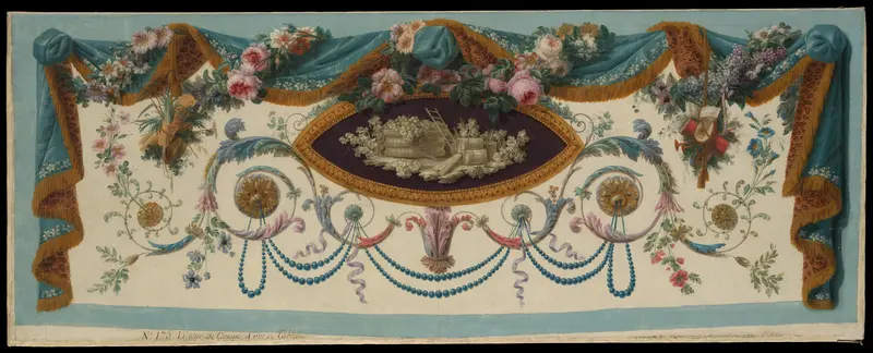 Cartoon for the Back of a Tapestry Settee Wall Art by French Painter - High-Resolution Digital Print