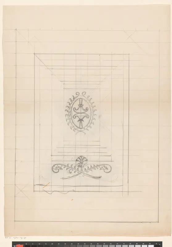 Cartouche in een rechthoekig kader Wall Art by Reinier Willem Petrus de Vries (1874-1953) - High-Resolution Digital Print