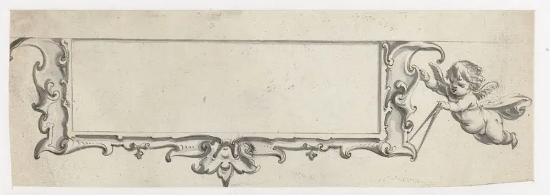 Cartouche met een vliegende putto Wall Art by Pieter Jansz - High-Resolution Digital Print