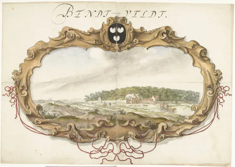 Cartouche met gezicht op het buitengoed Bentveld Wall Art by anonymous - High-Resolution Digital Print