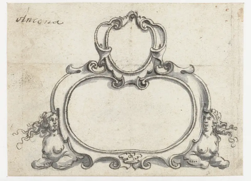 Cartouche met twee compartimenten en sfinxen Wall Art by Pieter Jansz - High-Resolution Digital Print