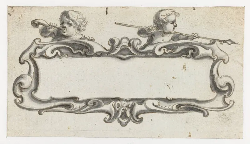 Cartouche met twee jongens Wall Art by Pieter Jansz - High-Resolution Digital Print