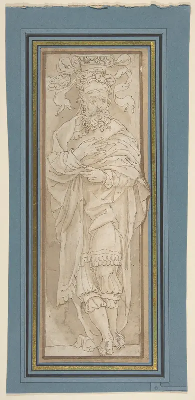 Caryatid, after Perino del Vaga drawing in Albertina Wall Art by Anonymous, Netherlandish, 16th century - High-Resolution Digital Print