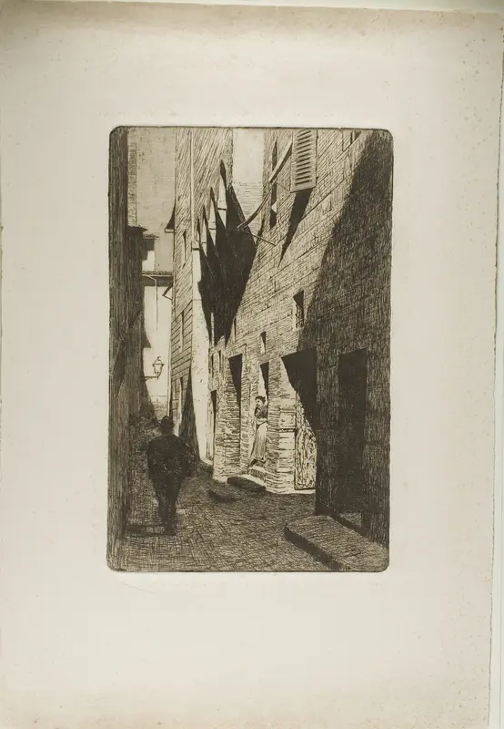 Casa di Dante da Castiglione Wall Art by Telemaco Signorini - High-Resolution Digital Print
