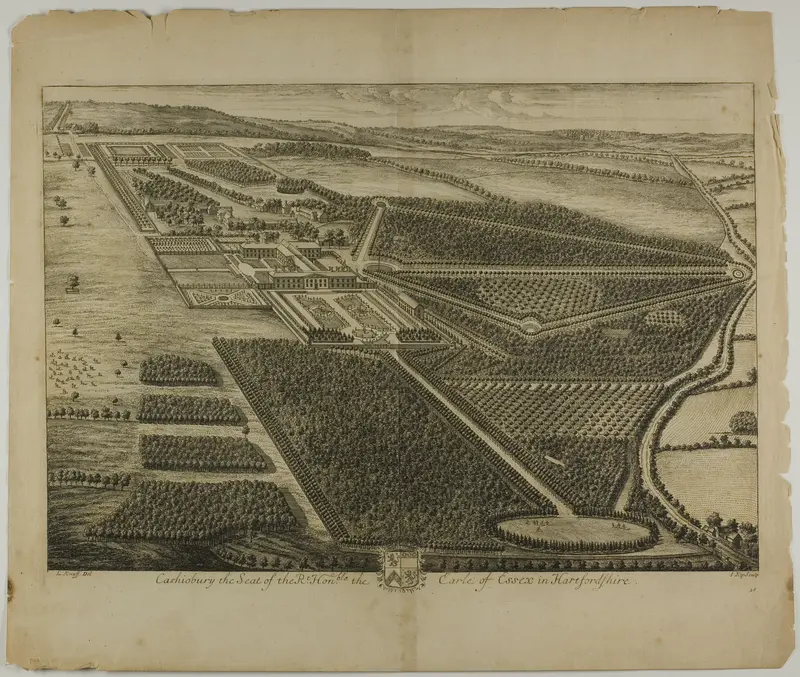 Cashiobury, plate 28 from Britannia Illustrata Wall Art by Johannes Kip - High-Resolution Digital Print