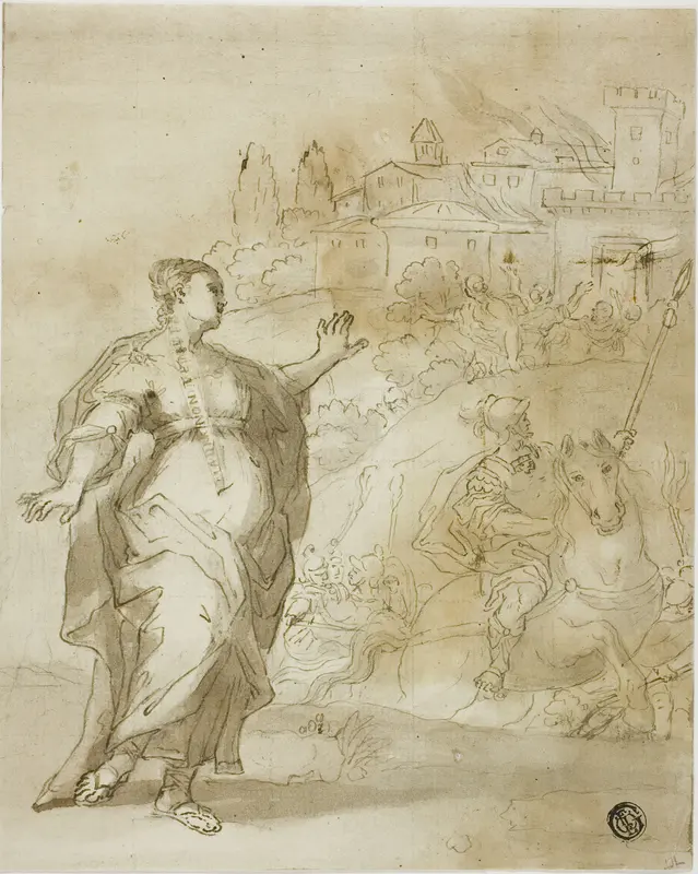 Cassandra Before the Burning City of Troy Wall Art by Unknown - High-Resolution Digital Print