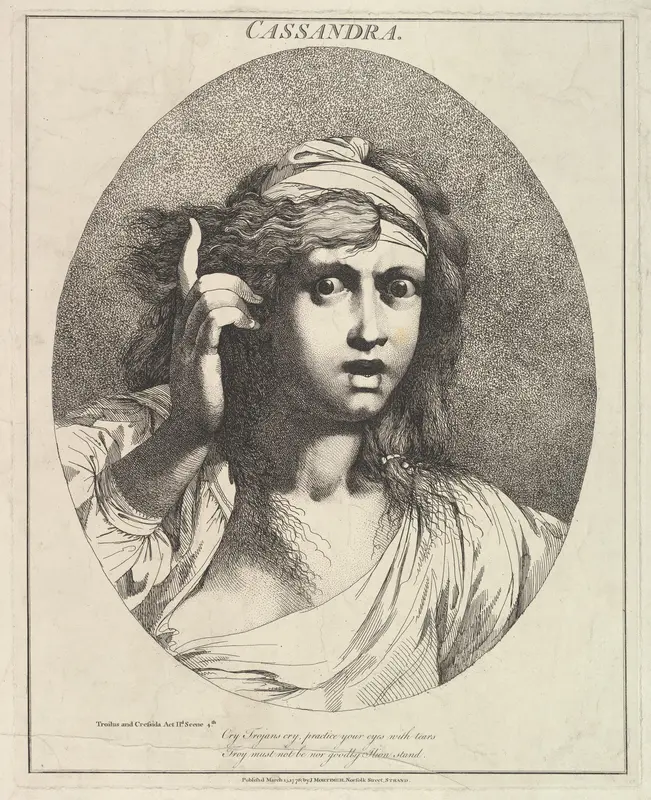 Cassandra, from "Twelve Characters from Shakespeare" Wall Art by John Hamilton Mortimer - High-Resolution Digital Print